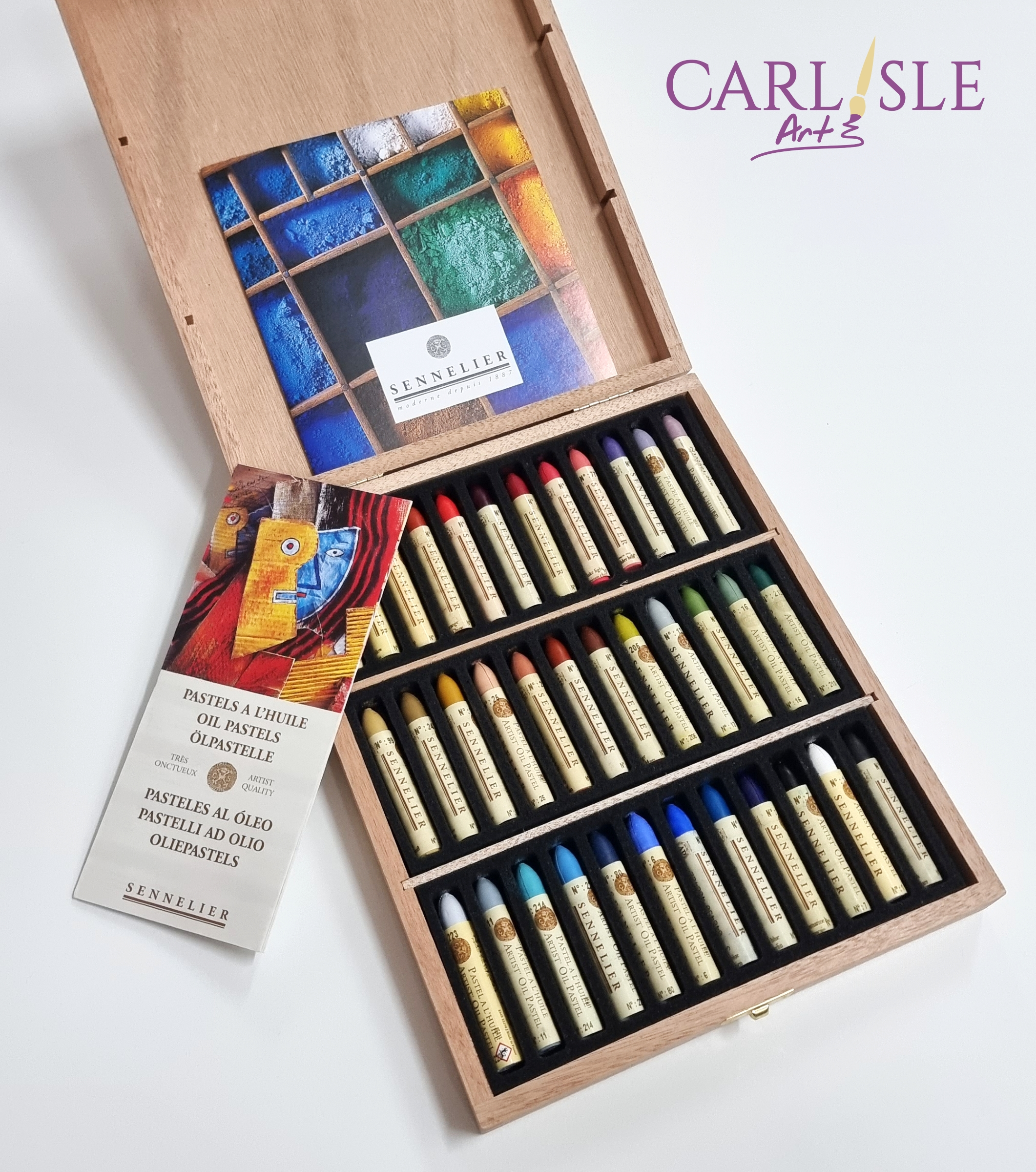 Sennelier Oil Pastel Set - Plein Air Set, Wood Box, Set of 36