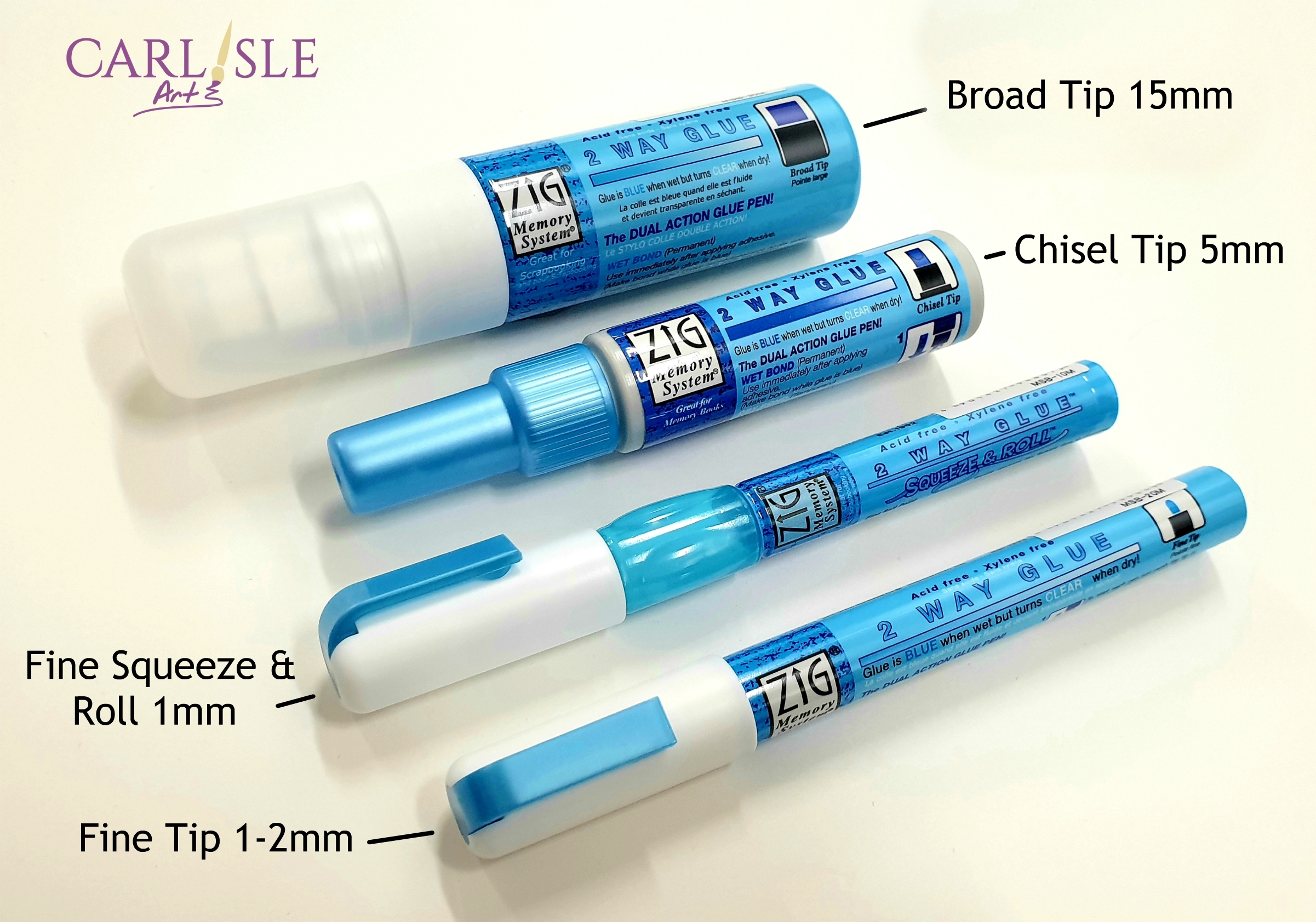  Zig 2-Way Glue Pen Carded, Fine Tip